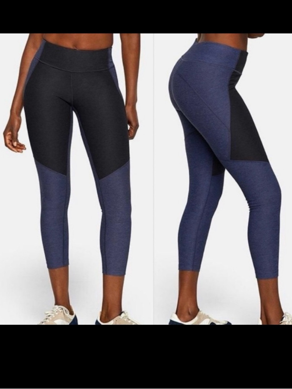 Outdoor Voices Two Tone Warmup Leggings: Blue